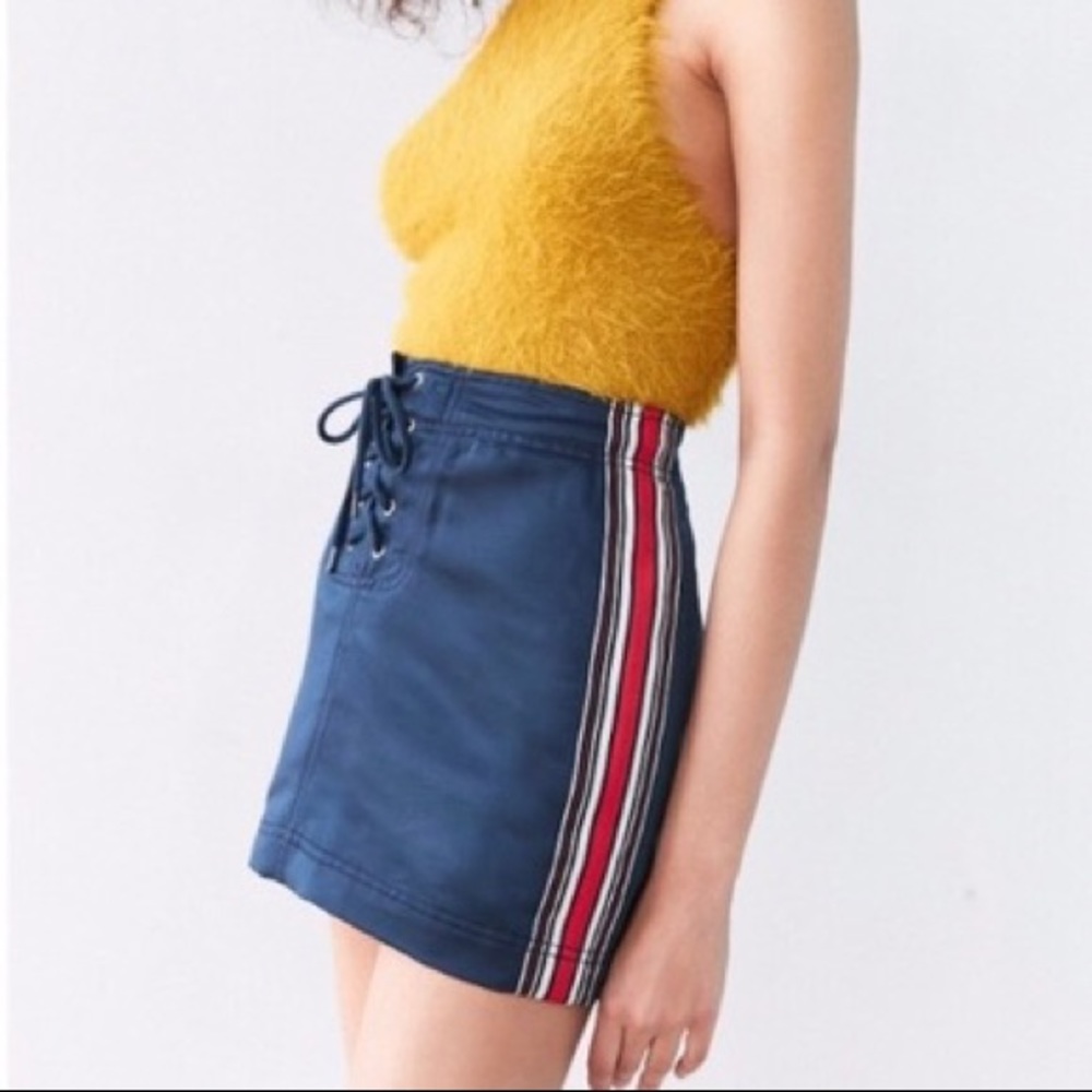 Urban Outfitter Navy Blue Lace up Skirt